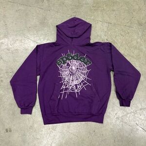 Sp5der Og Web Rhinestone Hoodie ‘Grape’